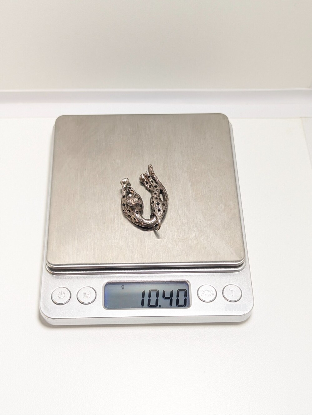 Elegant Sterling Silver 925 Chic Lying Cheetah Occasional Charm Pendant 10.40g - Picture 5 of 7
